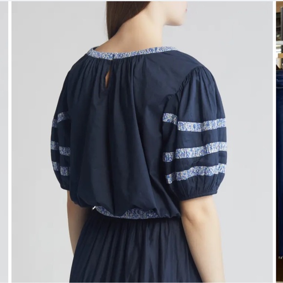 Nwt Merlette x Liberty London Magere Puff Sleeve Cotton Lawn Top sz XXL - Picture 2 of 6